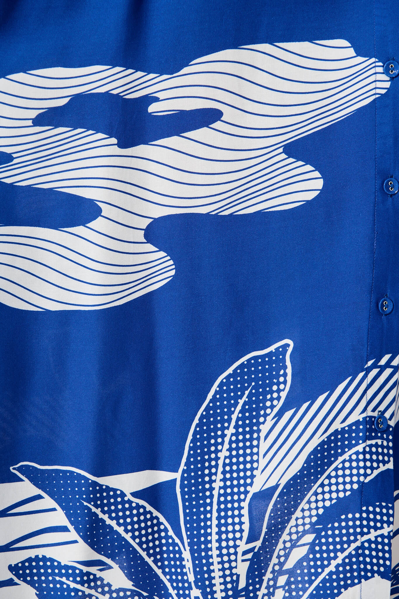 Dearest Midi Shirt Dress in Blue with White Print