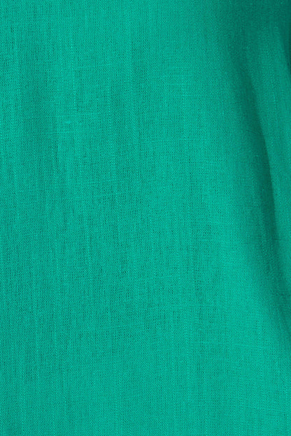 Jasper Top In Teal Linen Blend