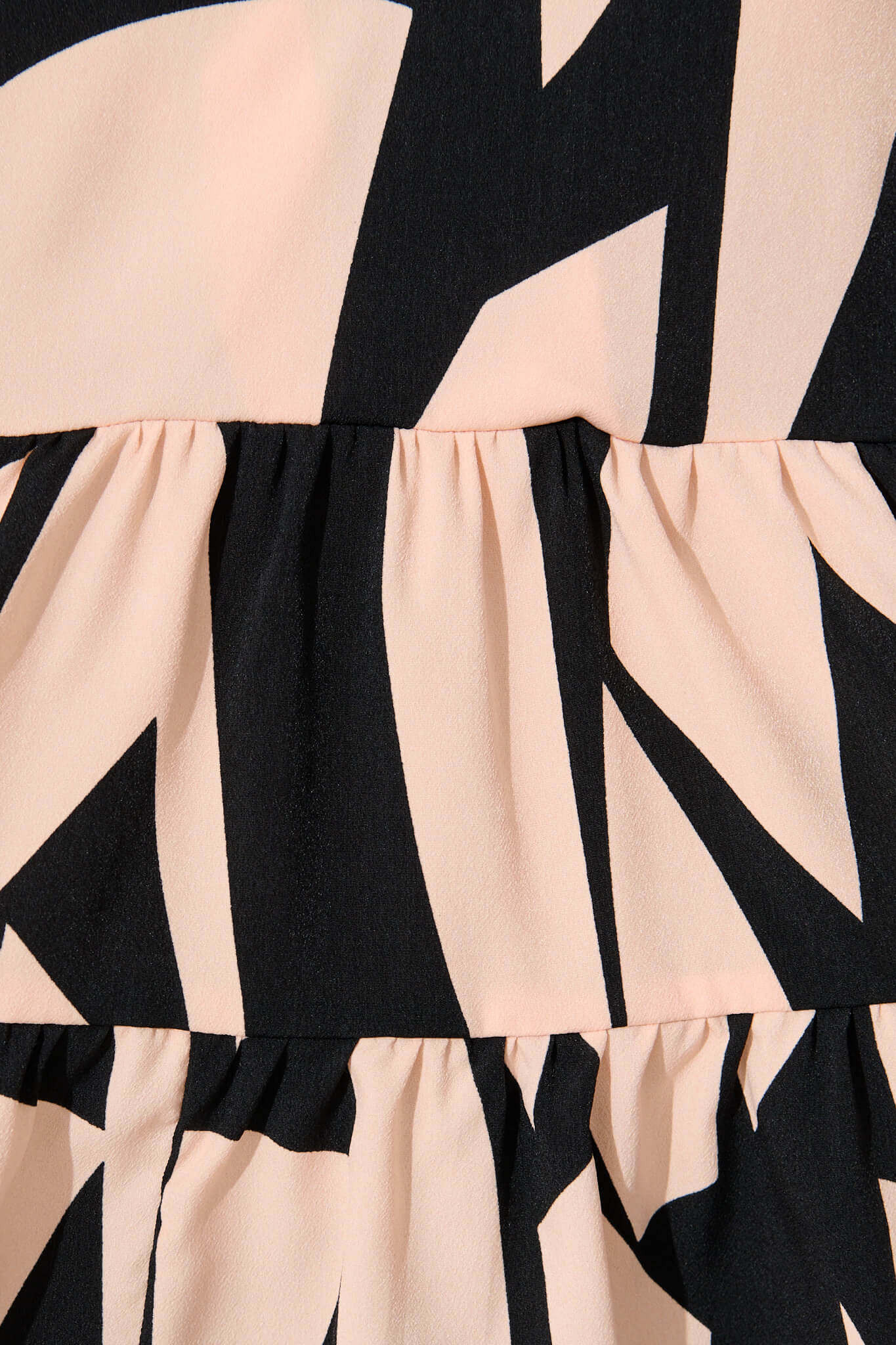 Talena Top in Black and Beige Geometric Print