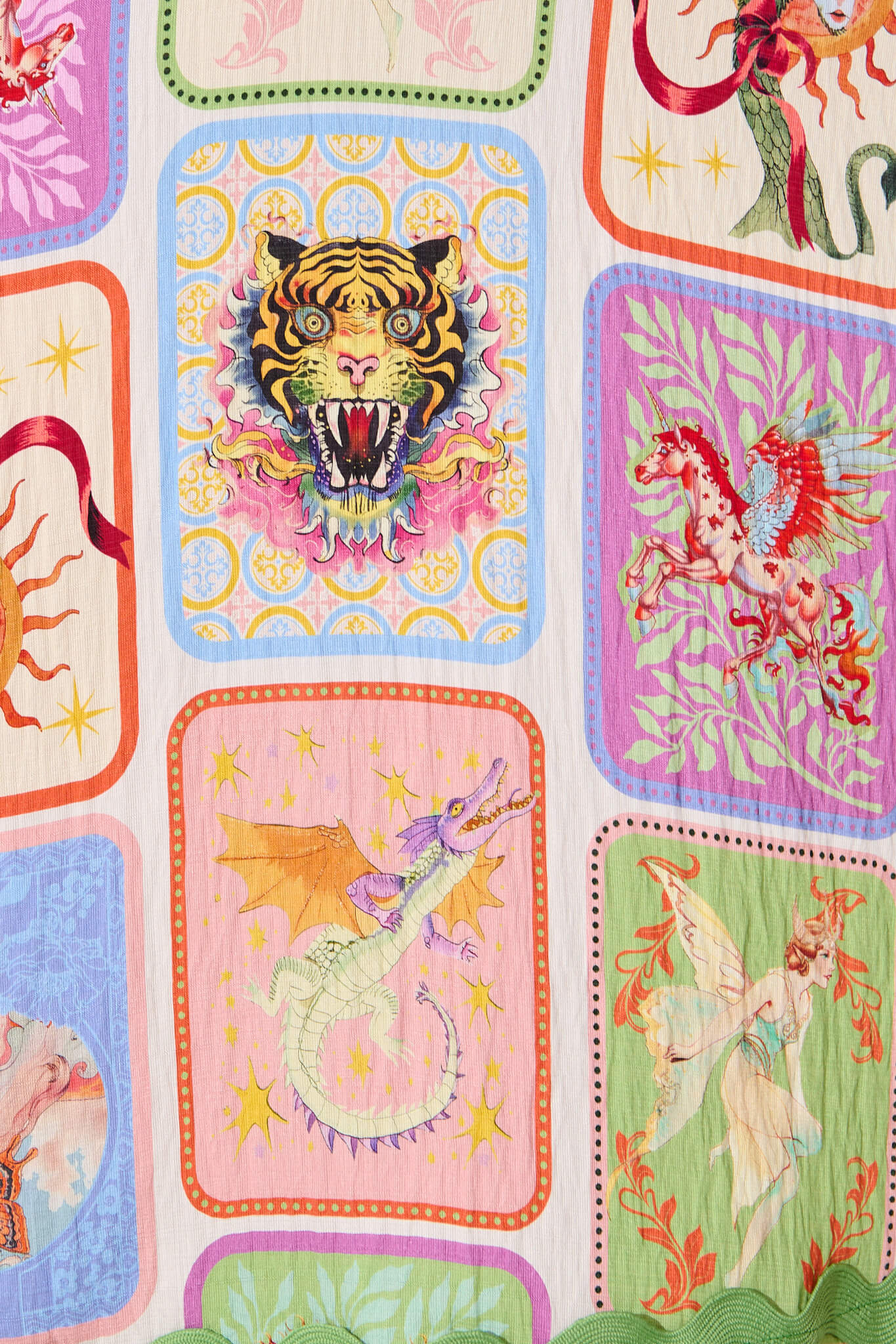 Love Poet Maxi Dress In Cream With Multi Print And Ric Rac