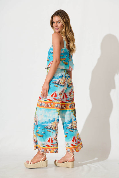 Sandcastle Jumpsuit In Multi Italian Riviera Print