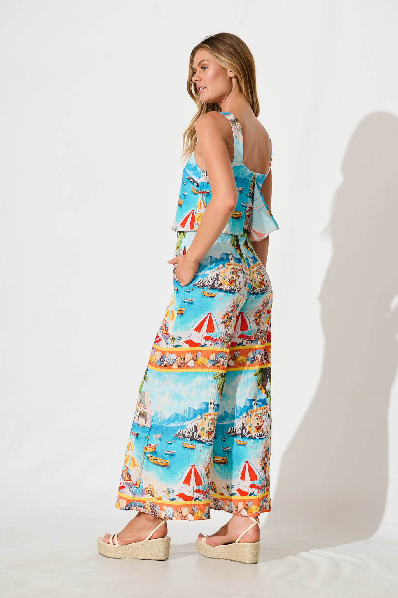 Sandcastle Jumpsuit In Multi Italian Riviera Print