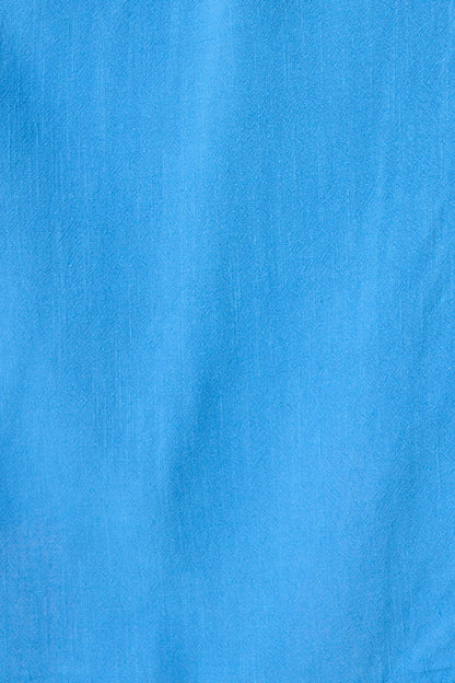 Amaya Dress in Blue Linen Blend