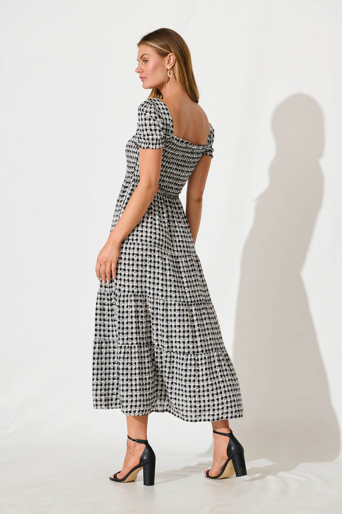 Take Me Out Maxi Dress in Black Gingham Check