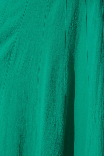 Shaima Midi Sundress in Green Cotton