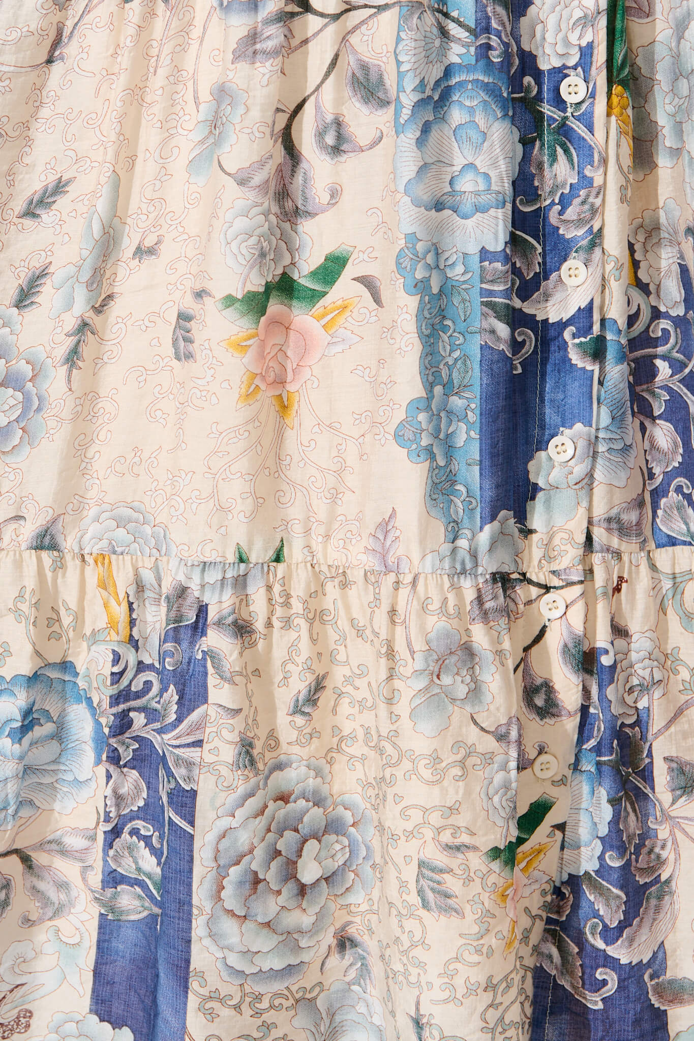 Marvela Midi Shirt Dress In Blue Vintage Floral