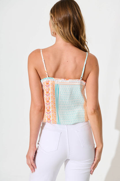 Ayata Cami Top in Multi Patchwork Print