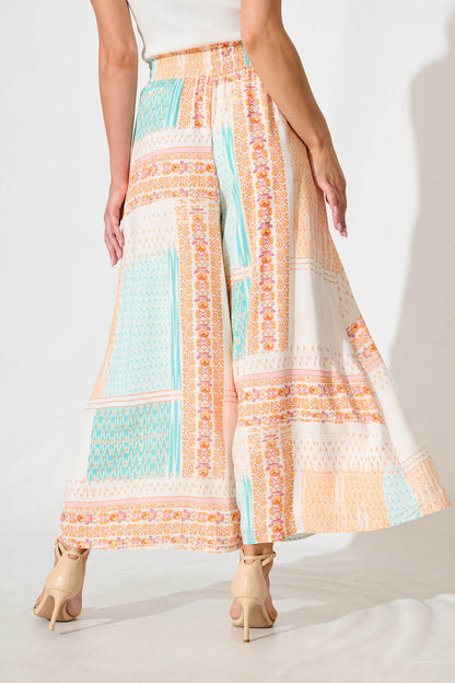 Dahana Pant in Multi Patchwork Print