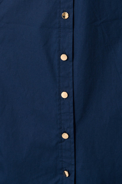 Lydon Midi Dress in Navy Cotton