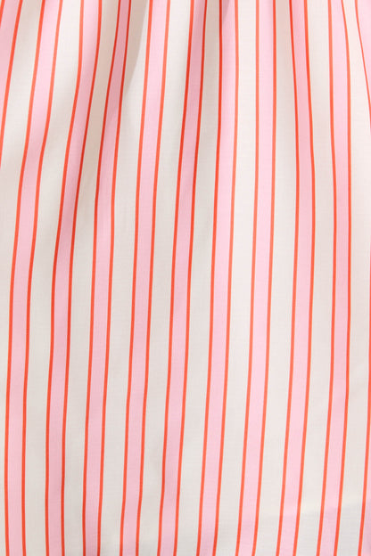 Cartia Sundress in Cream with Pink Stripe