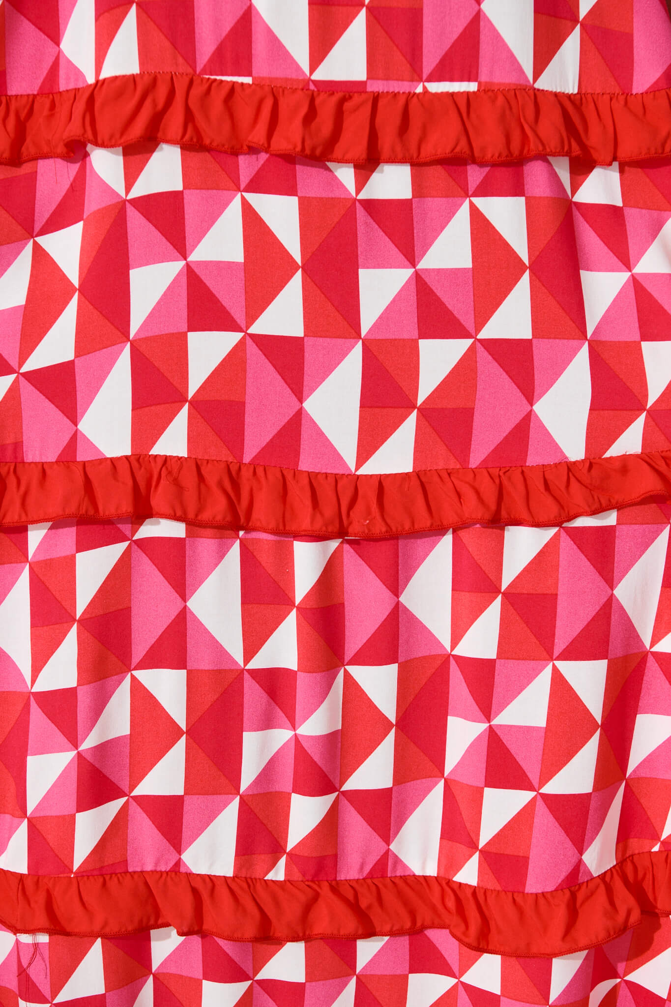 Cardelle Maxi Sundress In Pink and Red Geometric