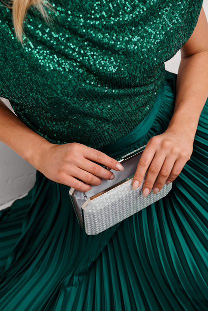 Fabianne Clutch Bag in Silver