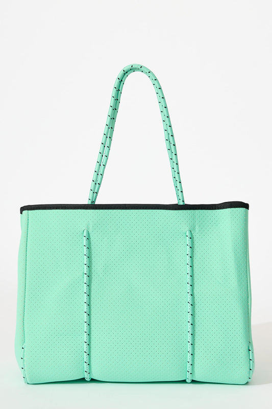 Rania Neoprene Tote Bag In Turquoise