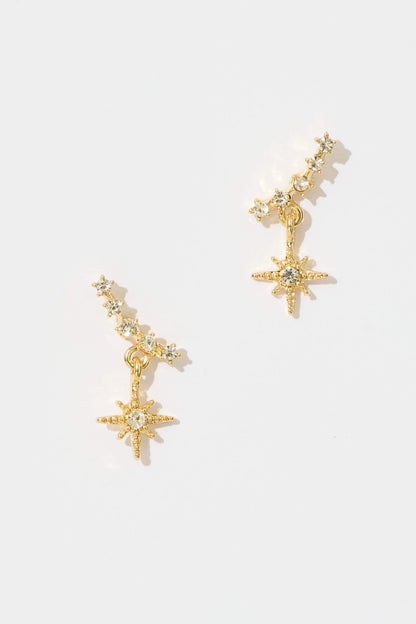 Memu Earrings In Gold With Drop Star