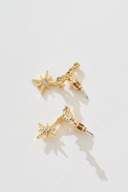 Memu Earrings In Gold With Drop Star