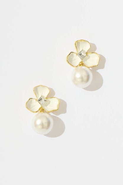 Kensley Earrings in White Floral