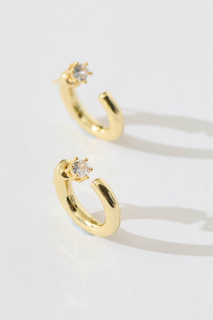 Kay Hoop Ear Jackets in Gold