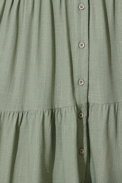 Melori Smock Dress in Khaki Linen Blend