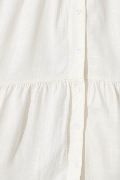 Melori Smock Dress in White Linen Blend