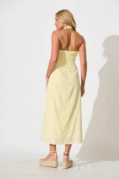 Fiorah Maxi Sundress in Lemon Cotton