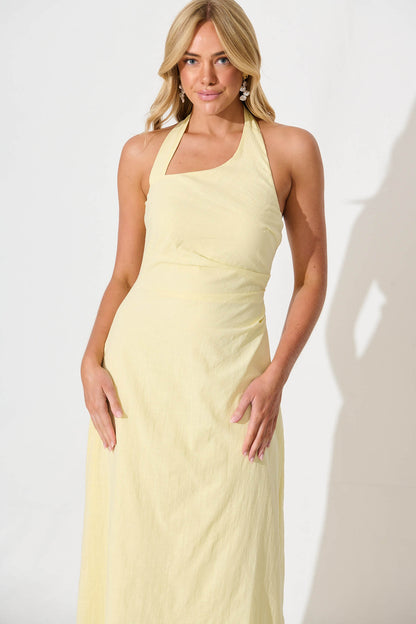 Fiorah Maxi Sundress in Lemon Cotton