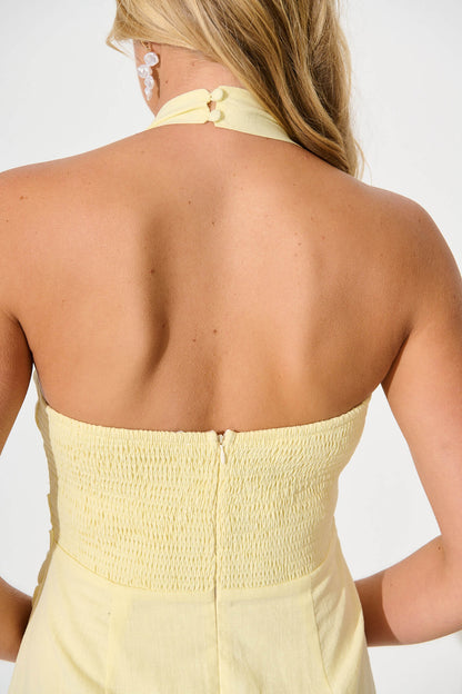 Fiorah Maxi Sundress in Lemon Cotton