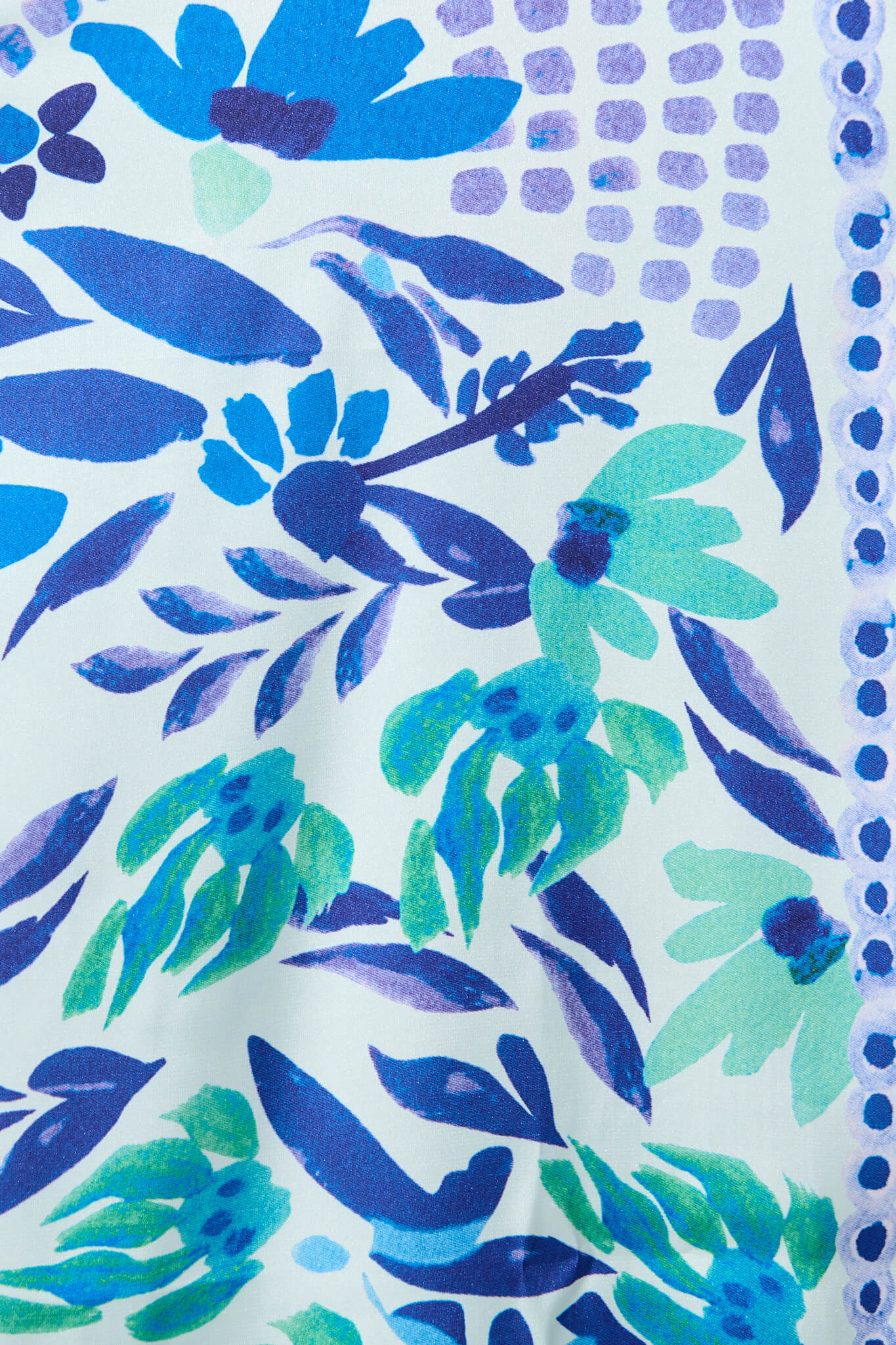 Gabriela Maxi Shirt Dress In Aqua with Blue Print Satin