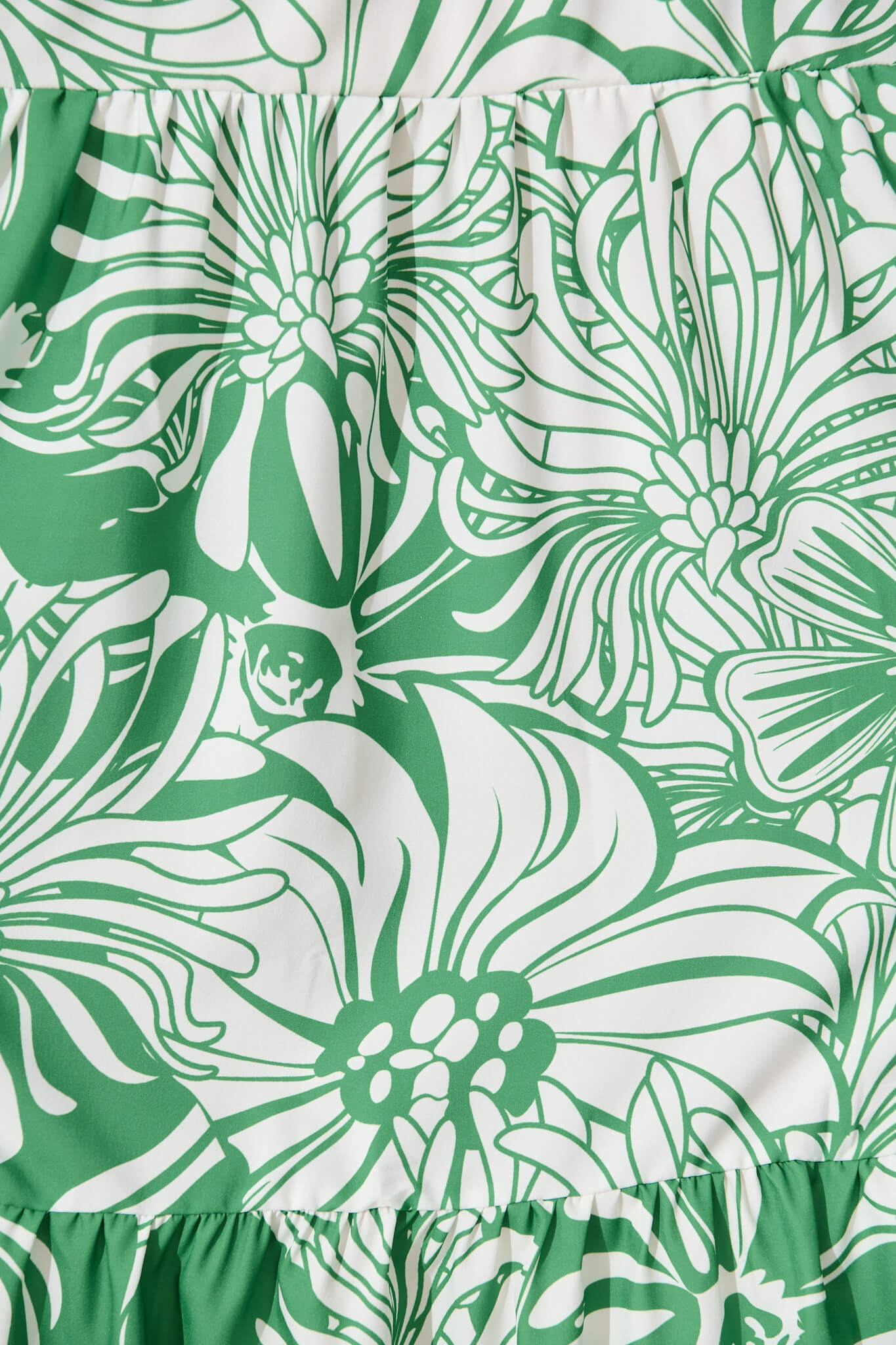 Marlaine Maxi Sundress in White With Green Print