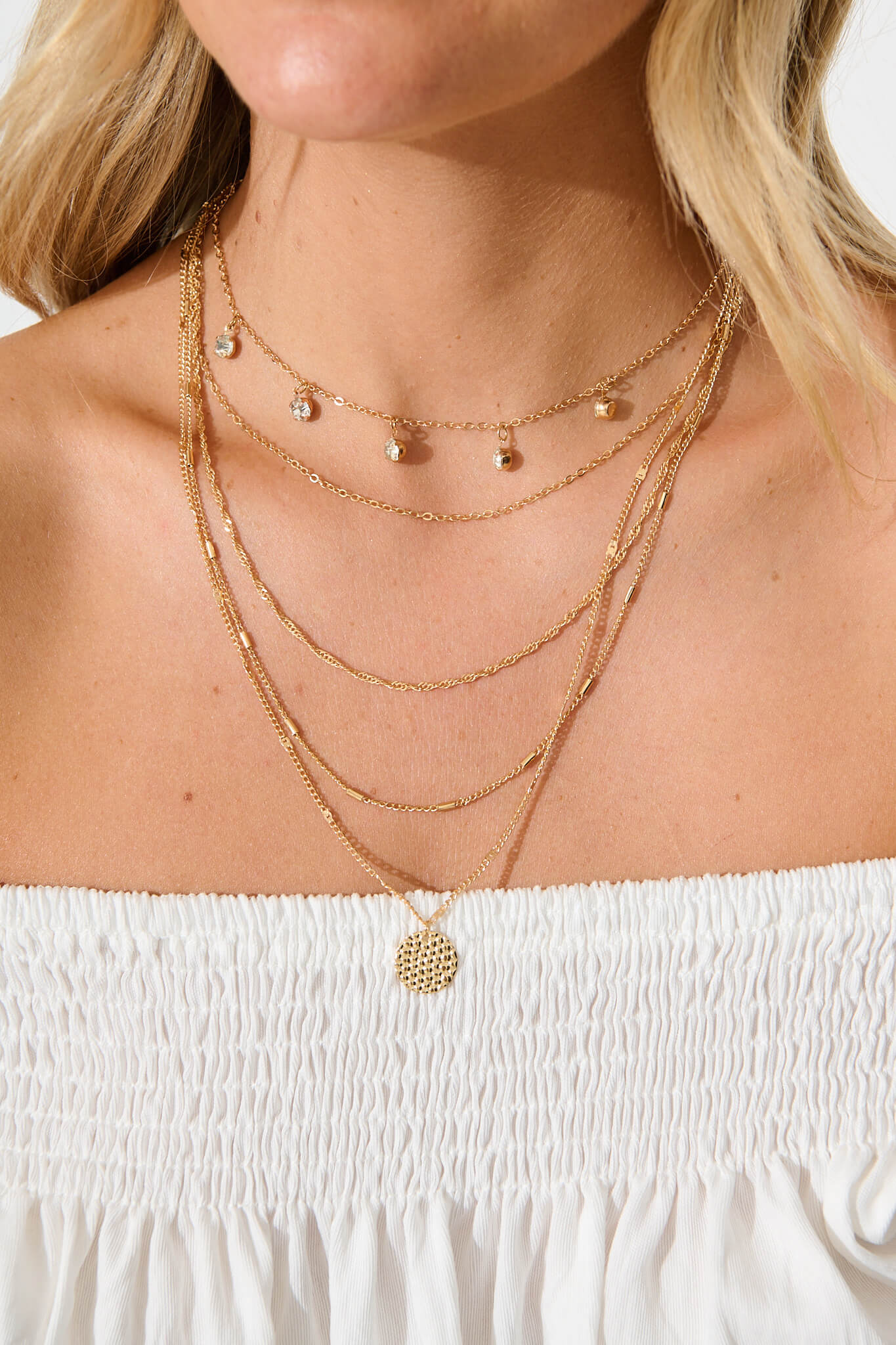 Evaline Layered Necklace in Gold