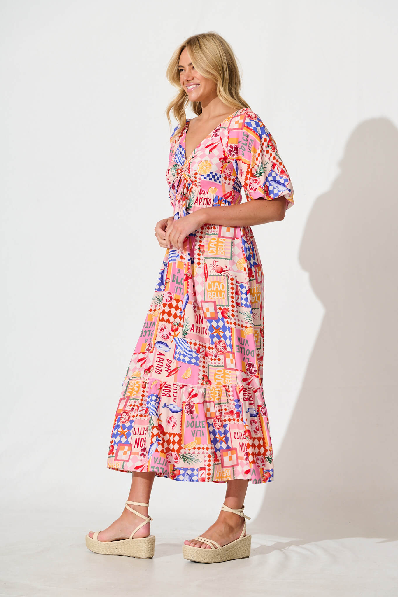 Coverdale Maxi Dress In Multi Conversational Print