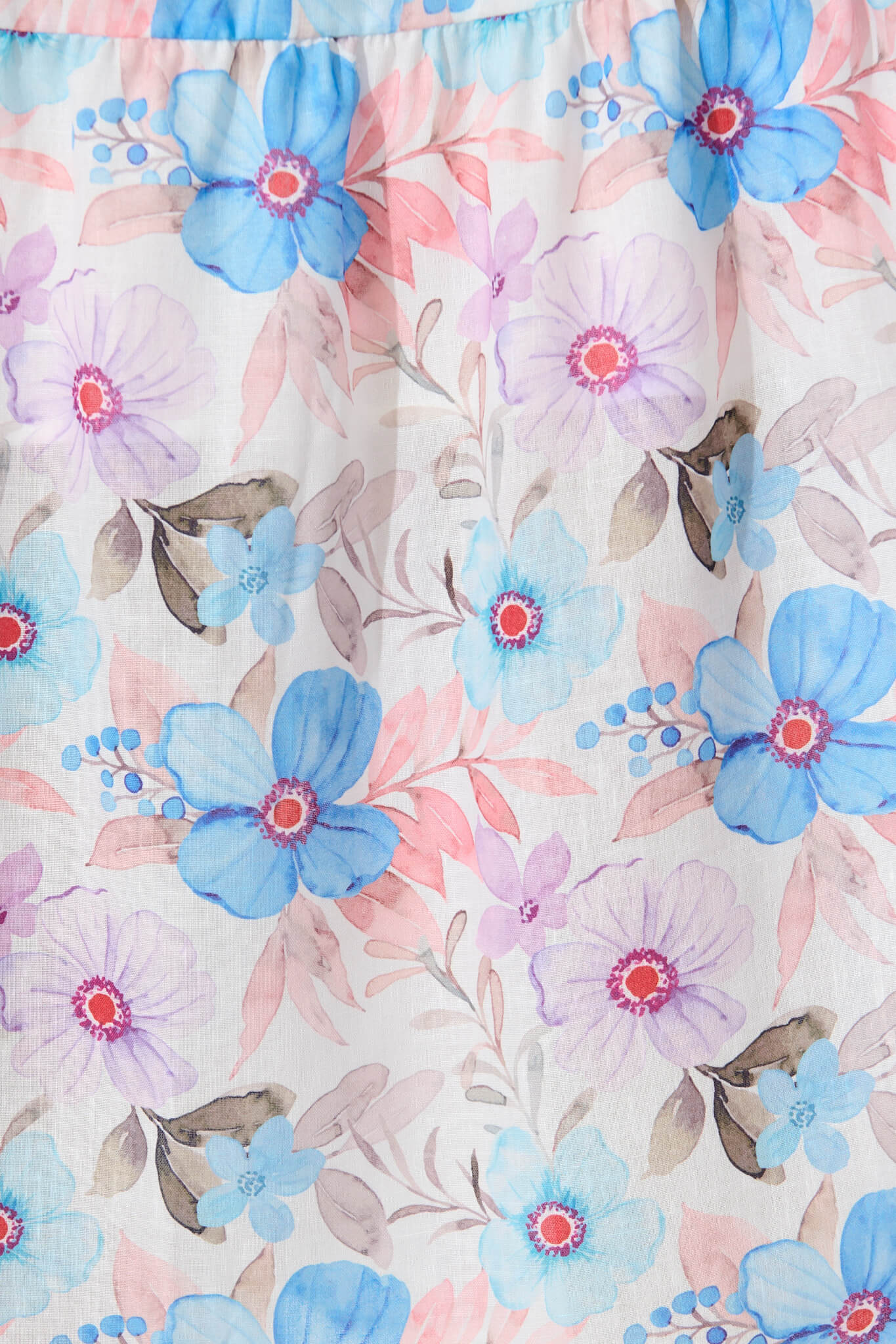 Stargazer Midi Dress in Multi Blue Floral Cotton Blend