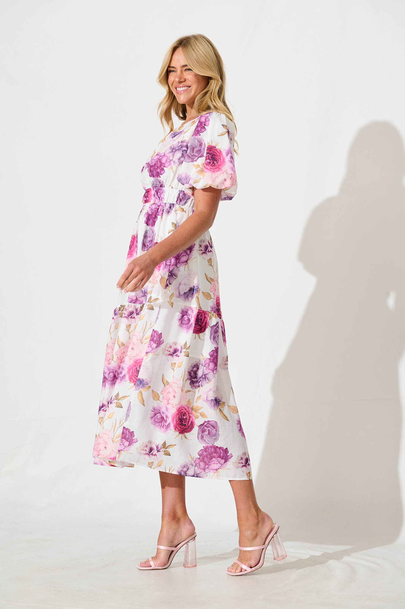 Stargazer Midi Dress in Lilac Floral