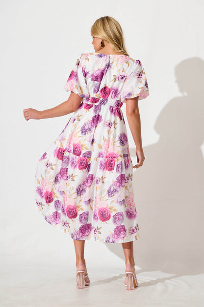 Stargazer Midi Dress in Lilac Floral