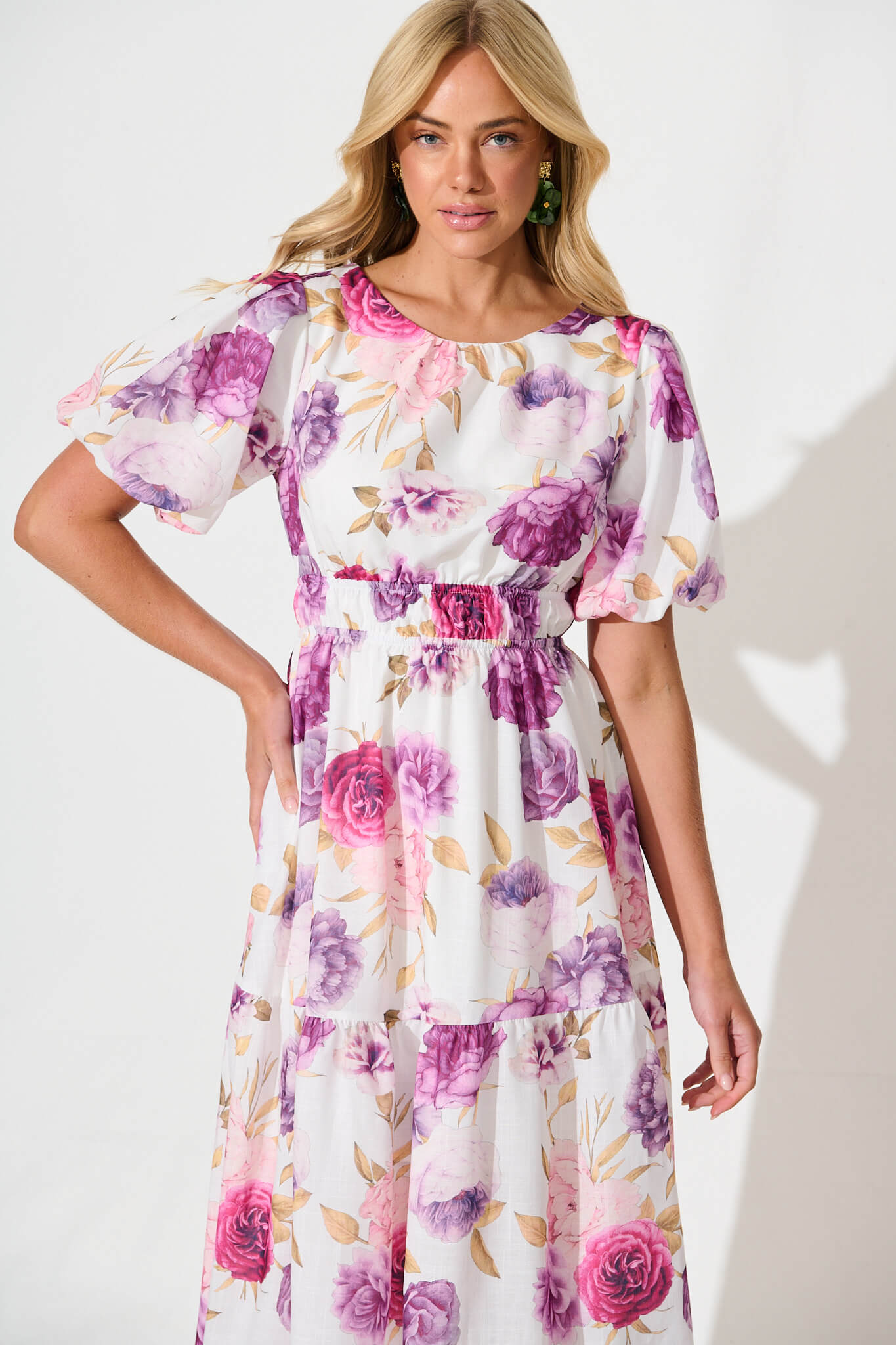Stargazer Midi Dress in Lilac Floral