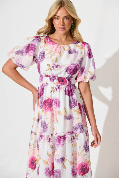 Stargazer Midi Dress in Lilac Floral