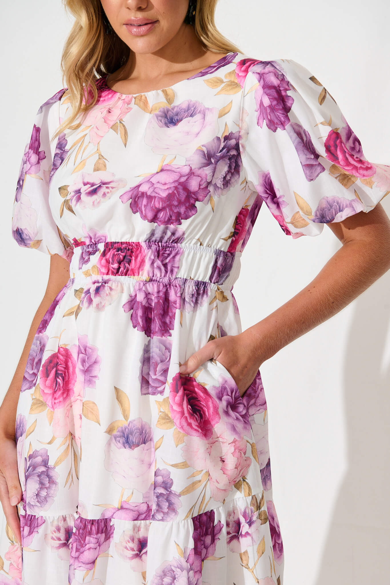 Stargazer Midi Dress in Lilac Floral