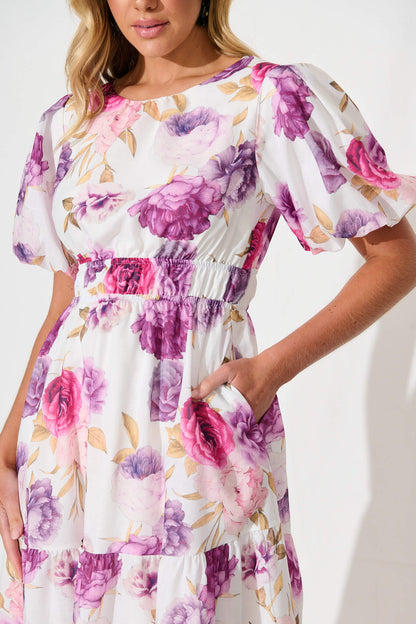 Stargazer Midi Dress in Lilac Floral