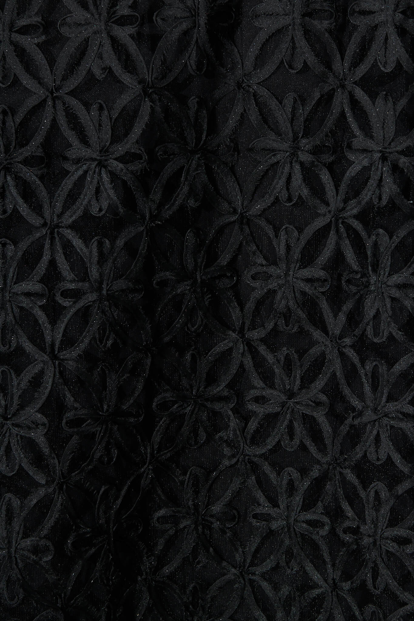 Sia Midi Dress in Black Floral Embroidered Tulle