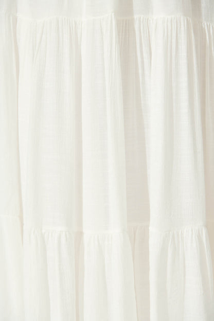 Sylvestra Maxi Skirt in White Cotton Blend