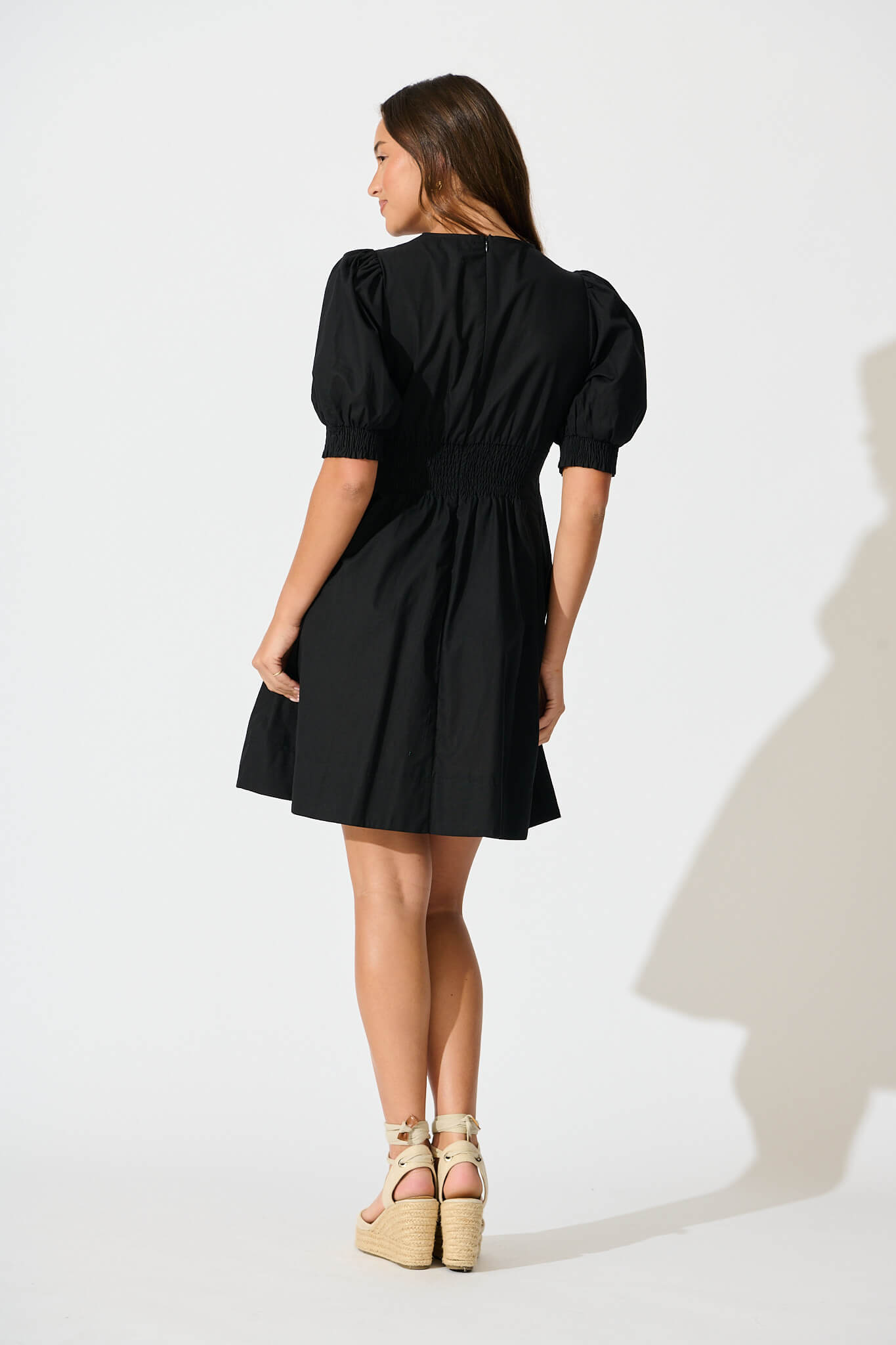 Hazel Dress in Black Cotton