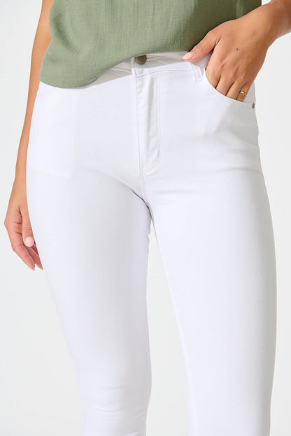 PRE ORDER Siren High Rise Skinny Jean In White Denim