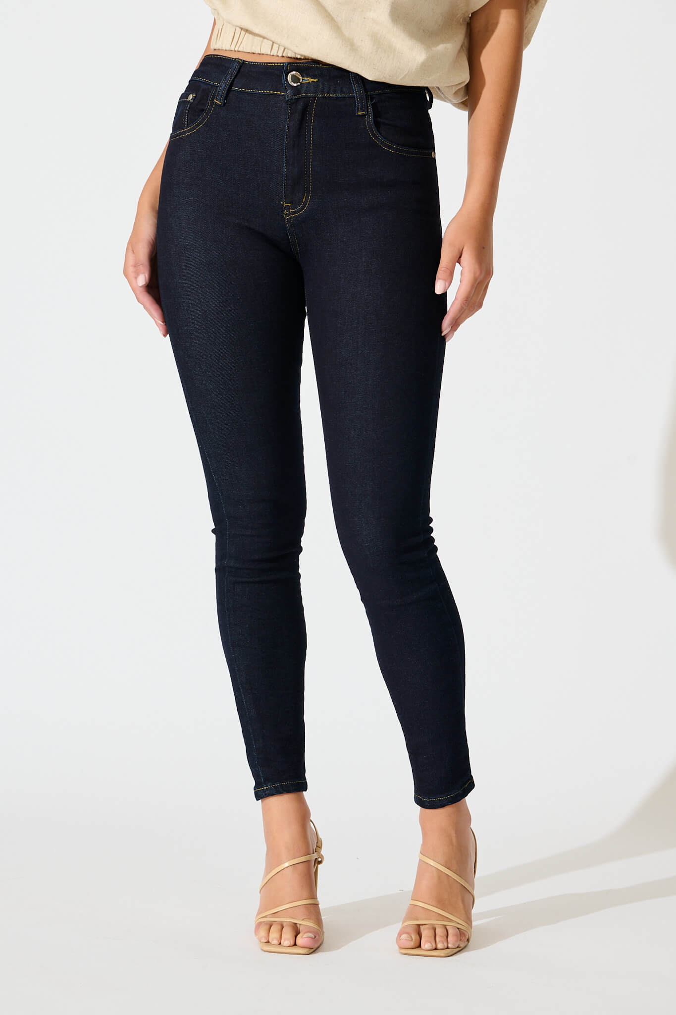 Siren High Rise Skinny Jean in Dark Indigo Denim
