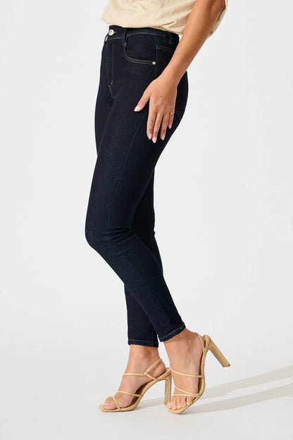 Siren High Rise Skinny Jean in Dark Indigo Denim