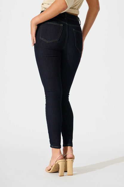 Siren High Rise Skinny Jean in Dark Indigo Denim