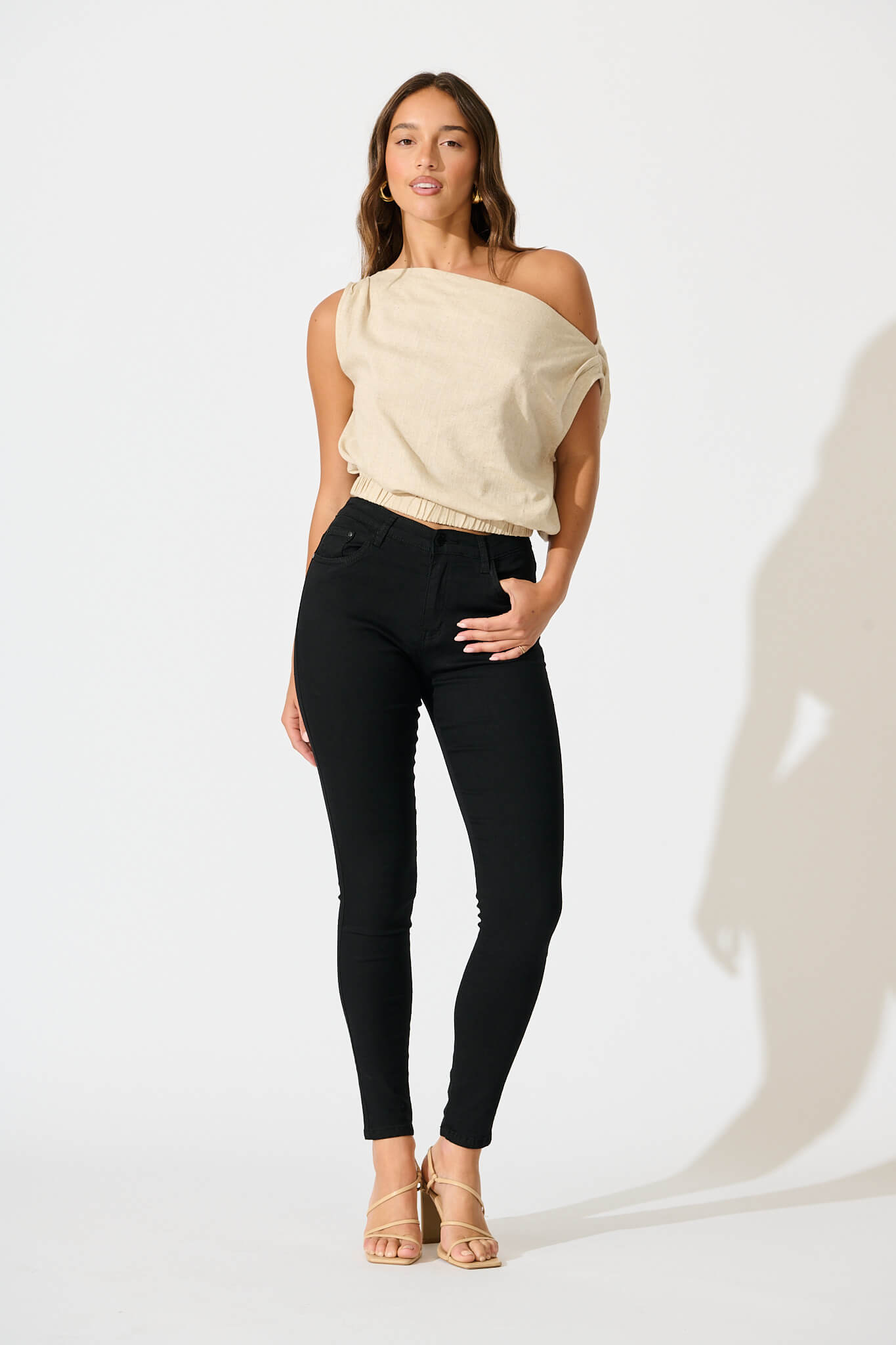 Siren High Rise Skinny Jean in Black Denim