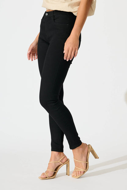 Siren High Rise Skinny Jean in Black Denim