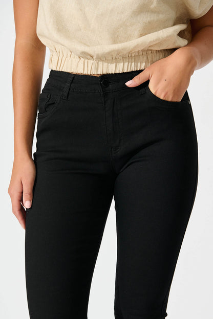 Siren High Rise Skinny Jean in Black Denim