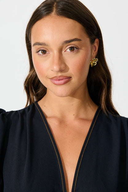 Winora Rosette Earrings in Gold