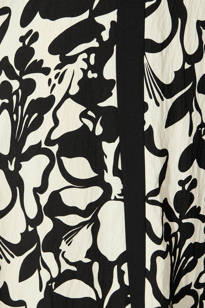 Jenny Maxi Dress in Black with White Print