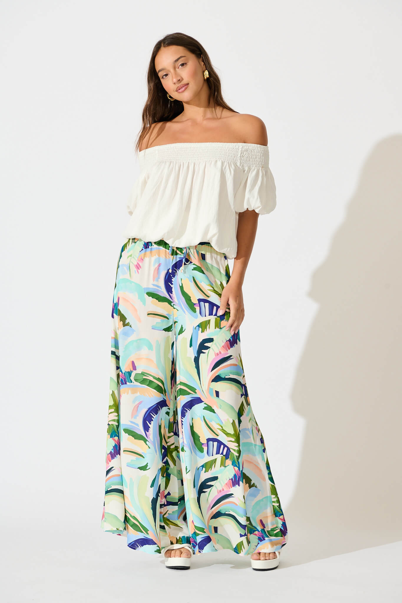 Lucia Pant in Multi Green Print